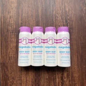 4 New Megababe Body Dust Sweat Absorbing Powder, Talc-Free - 6 oz